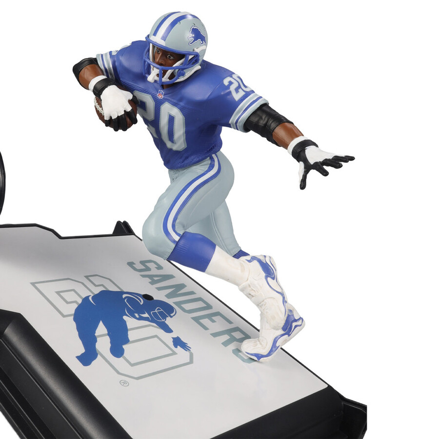 barry sanders wblue jersey detroit lions gold label nfl 7 figure mcfarlanes sportspicks